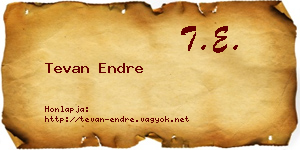 Tevan Endre névjegykártya